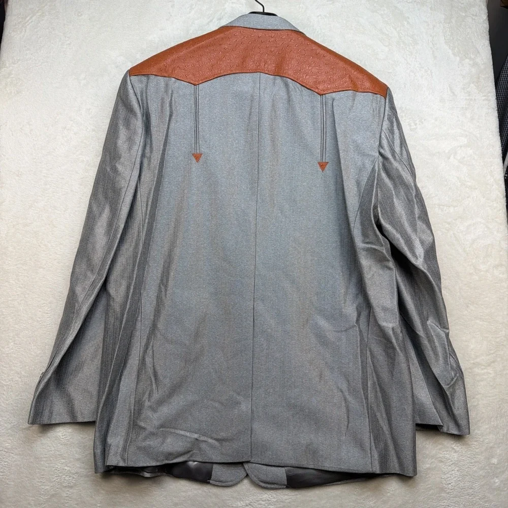 Western Rockabilly‎ Blazer Mens 46 Gray Stagewear Country Western Jacket Vintage